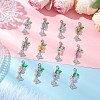 Butterfly Alloy Rhinestone & Flower Acrylic Pendant Decorations HJEW-JM03145-1