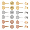 60Pcs 3 Color Flat Round 304 Stainless Steel Stud Earring Findings STAS-TA0002-47-1