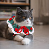 3Pcs 3 Colors Polyester and Cotton Dog Flower Pet Collar AJEW-GL0002-58-7