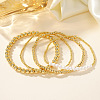 4Pcs 4 Styles Brass & Imitation Pearl Beads Stretch Bracelet Set for Women SD2204-1-2