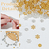 200pcs 4 styles Snowflake Alloy Spacer Beads TIBEB-ME0001-05-3