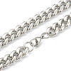 304 Stainless Steel Cuban Link Chain Bracelets & Necklaces Jewelry Sets SJEW-B019-03C-P-6