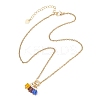 3 Cube Faceted Glass Pendant 304 Stainless Steel Cable Chain Necklaces for Women NJEW-JN05711-01-4