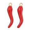 Rack Plating Alloy Enamel Pendants PALLOY-R451-07G-02-1