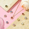 10Pcs 7 Colors Golden Plated Brass Pave Cubic Zirconia Connector Charms KK-CJ0002-27-6