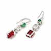 Rack Plating Brass Cubic Zirconia Stud Earrings EJEW-H091-27P-2