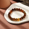 Natural Dyed & Heated Chalcedony Imitation Dragon Veins Agate Beaded Stretch Bracelets for Women Men BJEW-F483-01-1-2