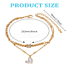 1Pc 201 Stainless Steel Heart Charm Anklets AJEW-LP0007-18-2