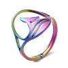 Ion Plating(IP) 304 Stainless Steel Whale Tail Adjustable Ring for Women RJEW-M149-01RC-3