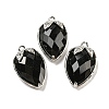 Natural Obsidian Faceted Pendants G-M431-06P-07-1