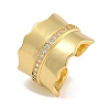 Brass Micro Pave Cubic Zirconia Cuff Rings RJEW-P127-05G-1