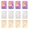 18Pcs 3 Colors 201 Stainless Steel Pendant STAS-UN0045-15-1