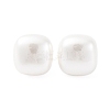 Square Brass & Plastic Stud Earrings for Women EJEW-G425-01G-02-4