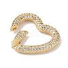 Rack Plating Brass Micro Pave Cubic Zirconia Twister Clasps KK-NH0002-10G-01-2