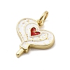Brass Enamel Pendants KK-P338-32G-01-2