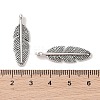 Tibetan Style Alloy Feather Pendants TIBEP-1360-AS-LF-3
