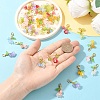 40Pcs 8 Styles Natural Yellow Jade & Natural White Jade & Malaysia Jade & Glass & Acrylic Pearl Flower Pendant Decorations HJEW-YW00156-4