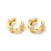 Square Rack Plating Brass Micro Pave Cubic Zirconia Cuff Earrings for Women EJEW-H091-34G-1