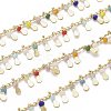 3.28 Feet Handmade Glass Beaded Chains X-CHC-E020-01G-2