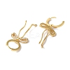 Bowknot Brass Micro Pave Clear Cubic Zirconia Hoop Earrings for Women EJEW-A110-03G-3