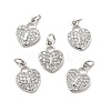 Brass Micro Pave Clear Cubic Zirconia Pendants KK-E068-VB164-3