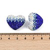 Gradient Color Heart Shaped Polymer Clay Rhinestone Beads CLAY-NH0002-03D-3