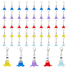 HOBBIESAY 50Pcs 5 Colors Frosted Flower Transparent Acrylic Pendant Decoration HJEW-HY0001-01-1