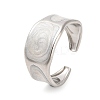 304 Stainless Steel Wide Band Open Cuff Ring for Women RJEW-F160-02P-1