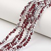 Electroplate Transparent Glass Beads Strands EGLA-A034-T3mm-M02-1