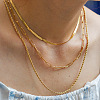 304 Stainless Steel Rope Chain 3 Layer Necklaces for Women LS-NJEW-A057-02B-G-1