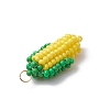 Round Glass Seed Bead Corn Pendants PALLOY-MZ00663-4