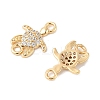 Brass Micro Pave Cubic Zirconia Connector Charms KK-R219-06G-2