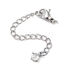 Brass with Cubic Zirconia Chain Extender KK-B102-43P-1