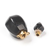 Faceted Natural Black Agate Pendants G-H252-B02-3