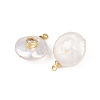 Brass Micro Pave Cubic Zirconia with Natural Pearl Pendants KK-Z146-07A-02-2