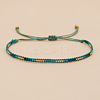 Bohemian Braided Adjustable Glass Seed Beaded Bracelets EX8332-7-1