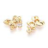 Brass Micro Pave Clear Cubic Zirconia Pendants KK-T078-02G-05-2