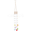 Flower Round Glass Beads Tassel Hanging Suncatchers for Window Garden Outdoor Decoration HJEW-WH20020-007C-1