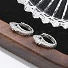 Brass Cubic Zirconia Hoop Earrings EJEW-Q014-08P-4