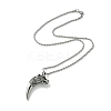 304 Stainless Steel Wolf Tooth Pendant Necklace NJEW-JN04480-2