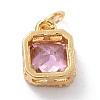 Real 18K Gold Plated Brass Inlaid Cubic Zirconia Charms ZIRC-L100-073G-06-3