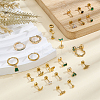25Pcs Stainless Steel Pave Green and Clear Cubic Zirconia Cartilage Earring Sets EJEW-PH0001-53-4