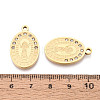 Religion 304 Stainless Steel & Rhinestone Oval Pendants STAS-T073-09G-3