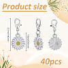 40Pcs Daisy Alloy Enamel Pendant Locking Stitch Markers HJEW-NB00206-2