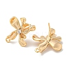 Brass Micro Pave Cubic Zirconia Stud Earring Findings KK-K378-28G-2