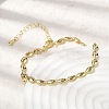 Brass Link Chain Bracelets for Women BJEW-K298-09G-2