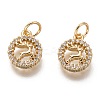 Brass Micro Pave Clear Cubic Zirconia Charms ZIRC-C020-58G-1