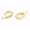 Ion Plating(IP) Brass Micro Pave Clear Cubic Zirconia Pendants KK-O146-04G-2