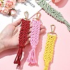 Hand-woven Cotton Pendant Decoration HJEW-YW00039-01-5