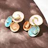 304 Stainless Steel Enamel Spiral Stud Earrings for Women LS-EJEW-A138-03G-3